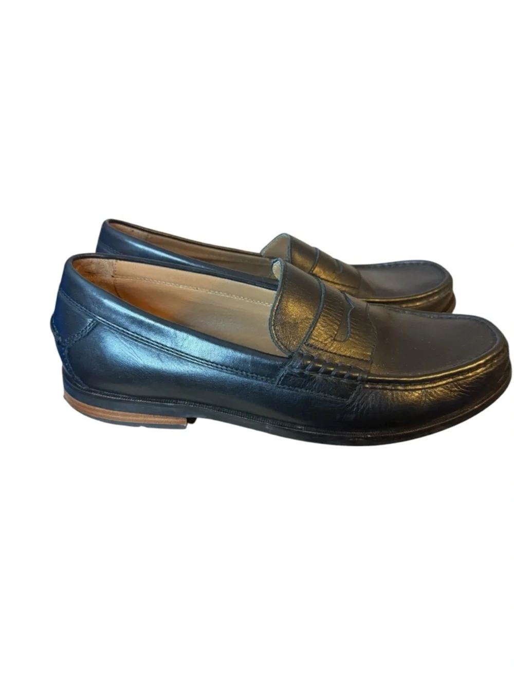 Cole Haan Men’s Black Leather Pinch Penny Loafers